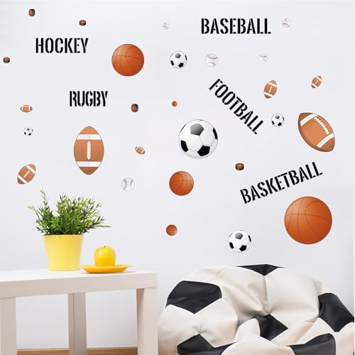 Vinilos deportivos para pared con diseño de balones