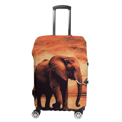 Sunset Elephant Luggage Covers Tsa Approved Suitcase Cover Elastic Washable Luggage Sleeve Carry on Cover Protector Anti-Scratch Suitcase Protector Fits 19-30 Inch Case(XL)