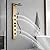 BWE Waterfall Shower Panel Tower System 304 Stainless Steel Shower Panel with 8-inch Rainfall Shower Head 4 Rain Massage Body Jets and Handheld Shower Wall Mounted Shower Set Brushed Gold and Black