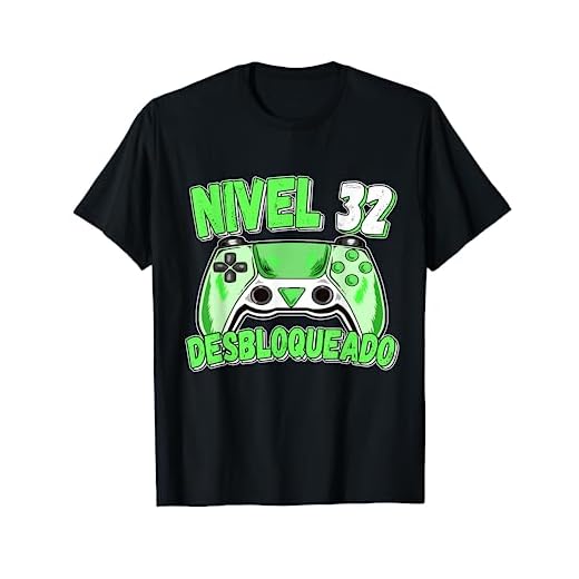 Nivel 32 Desbloqueado Gamer 32 Años 32 Cumpleaños Camiseta