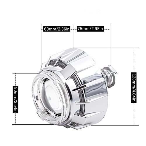 YUFANYA 2.5inch HD Projector Lenses with 2.5inch White&Red Angel Eyes Shrouds Decoration,Bi-xenon Projector Lenses Retrofit for H1 H4 H7 Car Lights Accessories Tuning by YUFANYA - Used condition - Image 3