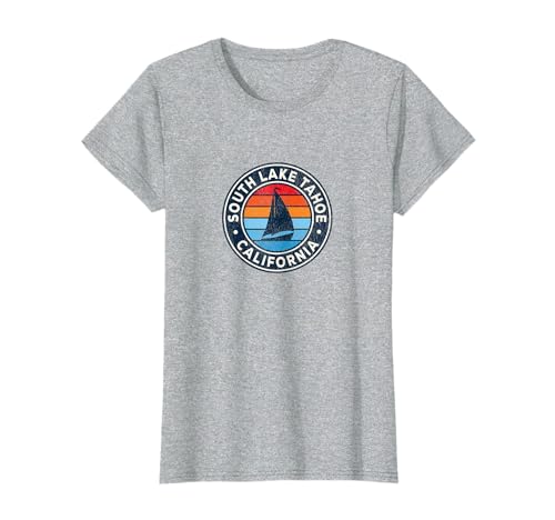 South Lake Tahoe CA Vintage Sailboat T-Shirt