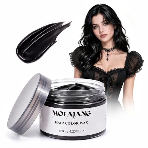 Temporary Black Hair Color Wax, Washable Temporary Hair Dye for Kids Adults