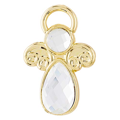 Gold Toned Glass Angel Lapel Pins, 1 Inch, Pack Of 5 #TOP1