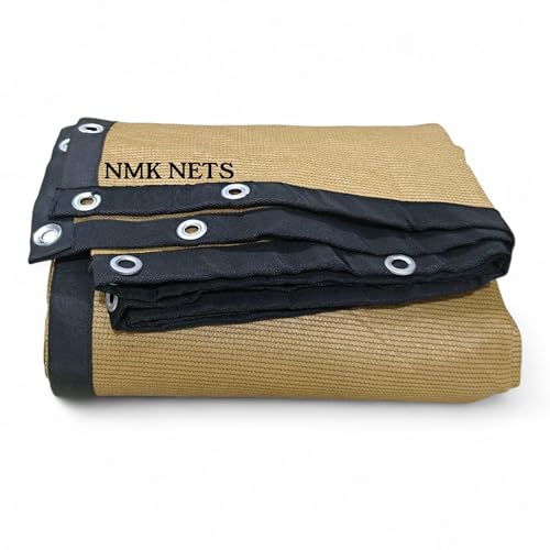 Image of NMK NETS Shade Net 250 GSM 4X Heavy Duty with All Side Eylets and Border Stitched for Terrace,Garden,Balcony Multipurpose (5 ft x 25 ft, Beige)