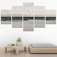 SIGNWIN 5 Panel Canvas Wall Art Modern Art Beach Coastal Expressive Global Multicolor Photography for Home Decorations Ready to Hang - 60
