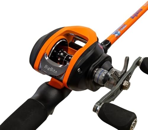 Reaction Tackle Baitcaster Reel and Fishing Rod Combo - Medium/Heavy Action - for Bass and More