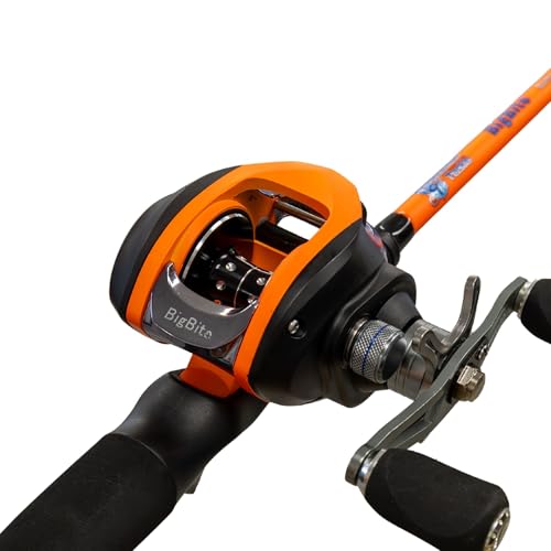 Reaction Tackle Baitcaster Reel and Fishing Rod Combo - Medium/Heavy Action - for Bass and More