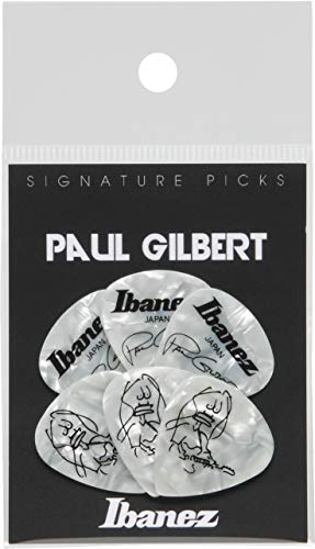 Ibanez B1000PG-PW Lot de 6 médiators Signature Paul Gilbert, 1.0mm, Blanc - Les Beatles, Paul McCartney, John Lennon, RIngo Starr, George Harrison Ibanez B1000PG-PW Lot de 6 médiators Signature Paul Gilbert, 1.0mm, Blanc – Image 5