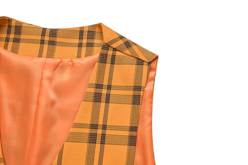 Men's Slim Fit Plaid Suit Vest - Lightweight Checkered V-Neck Waistcoat for Wedding, Business, Prom & Casual Occasions3