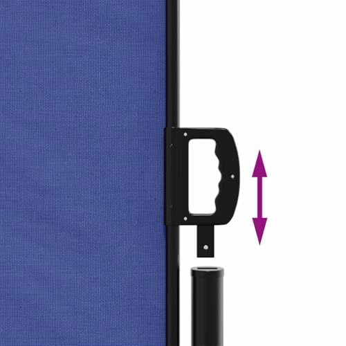 Store latéral extensible bleu brise-vue rétractable 140 x 600