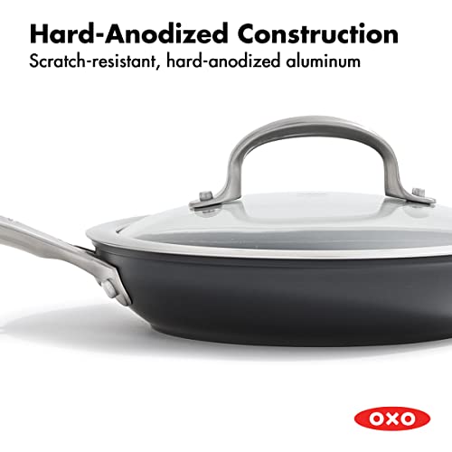 Oxo Good Grips Pro 8" Fry Pan Skillet With Lid, 3-Layered German Engineered Nonstick Coating, Dishwasher Safe, Oven & Broiler Safe, Stainless-Steel Handle, Black #TOP1