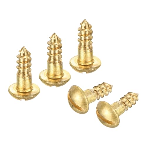 Vis à bois en cuivre M4 x 12 mm à tête ronde fendue pour finition