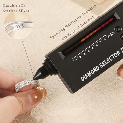 Curved Moissanite Wedding Band for Women D Color VVS1 Eternity Engagement 925 Sterling Silver Rings Size 5-103