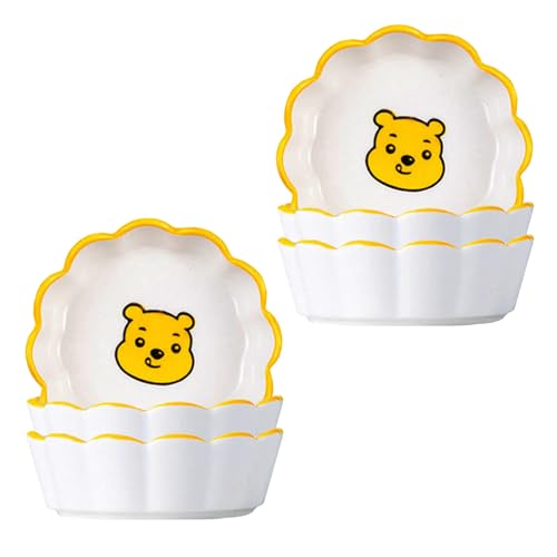 Image of Soy Sauce Dipping Bowls, Ceramic Dipping Bowl, Small Dip Bowls Set Sauce Dish Tiny Bowls Side Dish, Ketchup Soy BBQ Sushi Party Condiments Serving Bowl (Pack of 6, Yellow Bear)