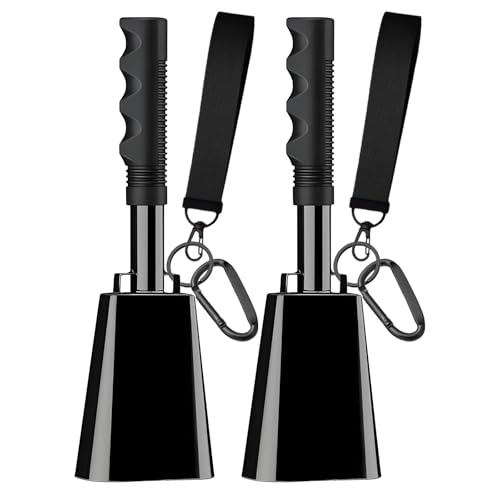 Cow Bells for Sporting Events Cowbell with Handle Wrist Strap 2 Pack 10