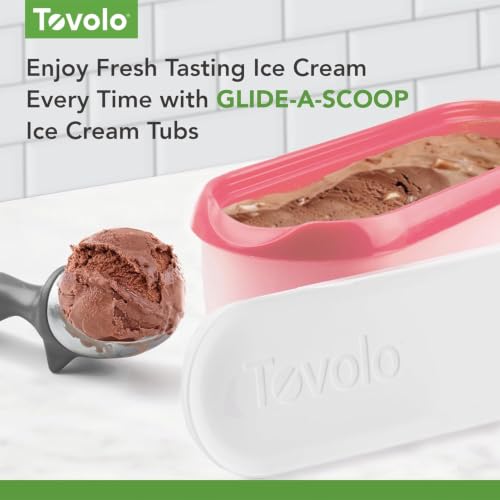 Image of Tovolo Ice Cream Containers for Homemade Ice Cream Flamingo Pink, Glide A Scoop Ice Cream Tub for Reusable Ice Cream, 1.5 Quart BPA Free Insulated Freezer Safe Container with Lid