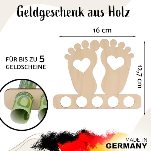 Spruchreif | Geldgeschenk Baby – Originelles Holzgeschenk zur Geburt & Taufe | Geldgeschenke & Gutscheine für Jungen & Mädchen | Perfekt als Baby-Geschenkidee