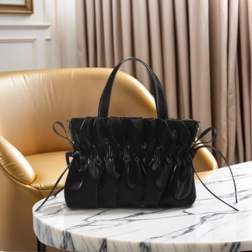 Pleated Handbag for Women Party Wedding Top Handle Clutch Purse Tote Bag Ruched Shoulder Cloud Shape Satchel4