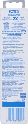 Image of Oral-B Kids Battery Power Electric Toothbrush Featuring Disney's Frozen for Children and Toddlers Age 3+, Soft (Characters May Vary), Pack of 4