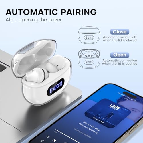 BYDTOOPCBD Wireless Earbuds P1 PRO, Earphones Wireless Bluetooth Headphones with Clear Call Mics Ear Buds, Comfortable Fit, IPX7 Waterproof Long Battery Life, 30H Playtime for Sports Workout — view 2