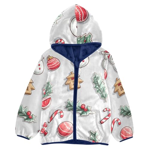 Christmas Holiday Stickers Girls Fleece Jacket Girls Fall Jacket Girls Zip Up Hoodie Girls Sherpa Jacket 2-10T