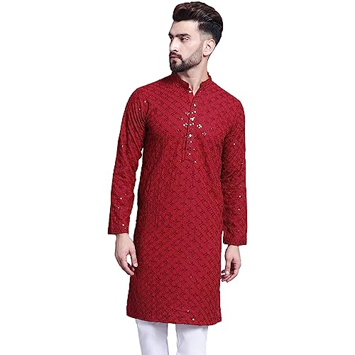 Image of SOJANYA (Since 1958 Timeless Charm: Pure Cotton Sequence Kurta for Special Occasions
