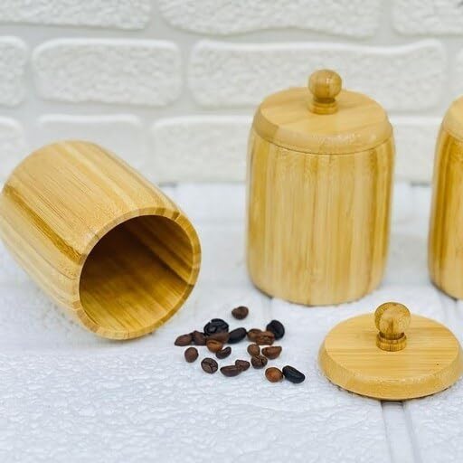 Bamboo Food Storage Containers Set with Lids, medium Capacity, for Home Kitchen Use