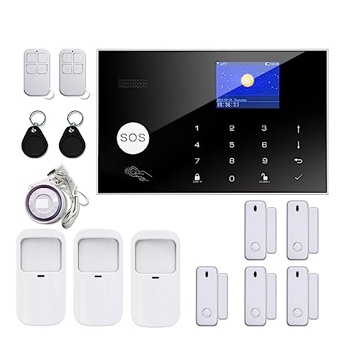MZZYG Sistemas De Seguridad para El Hogar Sistema De Alarma 4G 3G gsm WiFi, Protección De Seguridad, Cámara IP Inalámbrica, Compatible con SmartHome, Alarma De Seguridad, Control De Aplicación(K)
