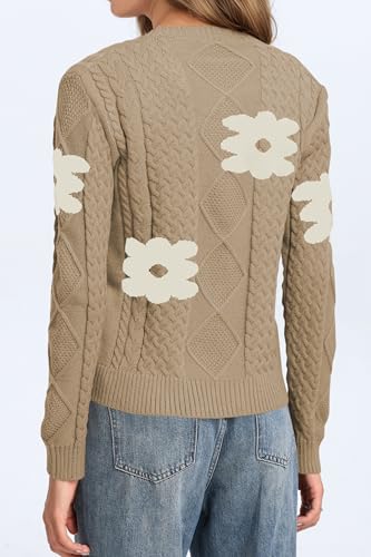 Image of Cakulo Womens Lightweight Fall Pullover Sweaters Cable Knit Crew Neck Sweater Tops 2025 Trendy Outfits