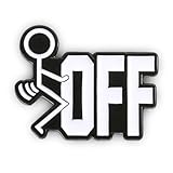 Herxion Cool Enamel Lapel Pins, Cool Pins for Backpacks, Lanyard, Bags, Hats & Clothing. F OFF Punk Black White Novelty Brooch Pins for Men, Women, Girls, Boys.