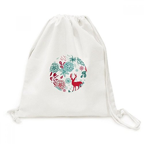 Toile drawstring backpack chic illustration animaux cerfs de qualité supérieure