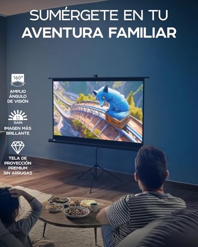 Miniatura 2 de Pantalla Para Proyector Con Soporte De 60 In - Pantalla De Proyección Para Películas O Presentaciones - Pantalla De Trípode De Alta Definición 16:9 Sin Arrugas Con Bolsa De Transporte Y Correas