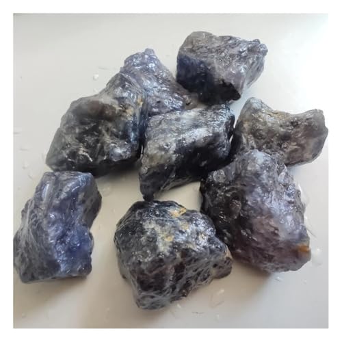 Cordierita natural contra el estrés decorativo con piedras de cristal de color azul oscuro 2
