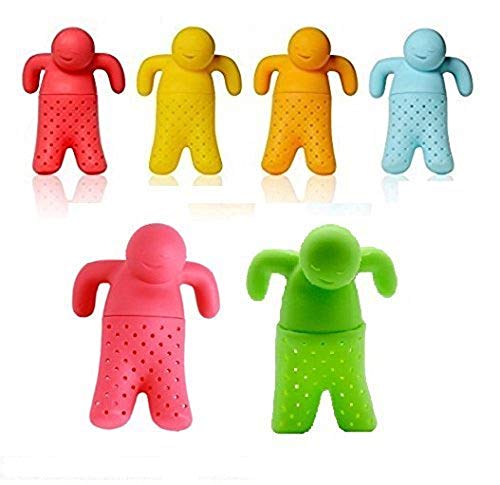 HelpCuisine® infusore per tè/Filtro per tè, Infusore per Te e Tisane, Design Simpatico ed Originale Si Adatta a Tutte Le Tazze (Infusore a Forma di Omino (Set da 6 Pezzi))