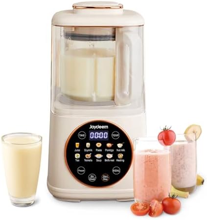 JOYDEEM JD-J03 Quiet Cooking Blender with Soundproof Shield, Silent Hot Cold Blender for Soy Milk & Juice, 8-Speed and Temperature Control, 12H Preset, 1100ml, White