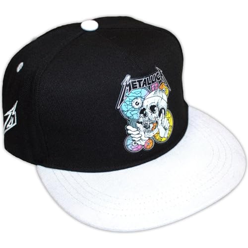 Rock Off Metallica - Casquette Snapback Unisexe The Shortest Straw Multi Eyes, Couleur Noir/Gris, Taille : O/S, Noir/Gris, Taille Unique