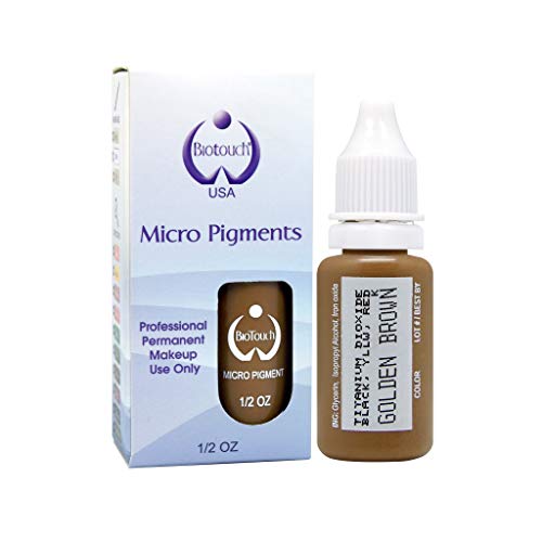 BIOTOUCH Micropigment GOLDEN BROWN Lighten Pigment Color Permanent Makeup Microblading Supplies Eyebrow Shading Micropigmentation Cosmetic Tattoo Ink Lip Eyeliner Ombre Feathering Hair Stroke 15ml