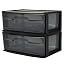Black frame with smoke tint drawers