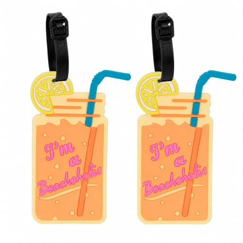 Image of Storite PVC Luggage /Bag /Travel ID Label Tags, Peach, 2 Pk