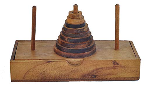 Puzzle de Madera - Juego de lógica - Torre de la Pagoda de Hanoi - 9 Niveles - Un Divertido Juego de Rompecabezas para Adultos y niños