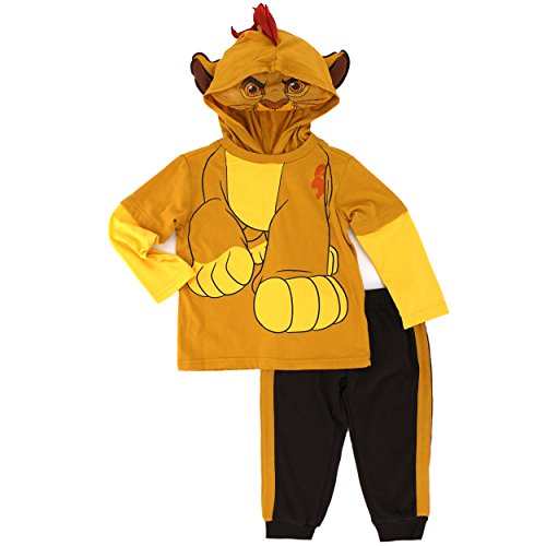 Disney Baby 2 Piece Kion of The Lion Guard Costume Hoodie with Mesh Mask and Fleece Pant, Brown, 2T
