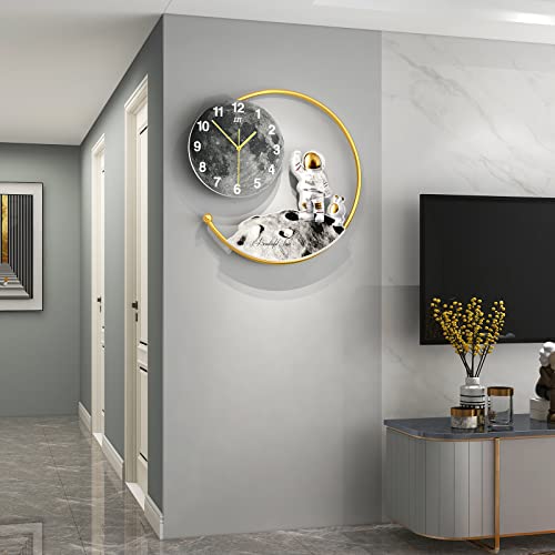 Jujuda Large Wall Clocks For Living Room Decor Modern Big Wall Clock For Home Bedroom Kitchen Decorative Silent Small Astronaut Moon Wall Clock Battery Operated Decoration For Indoor House 20 Inch #TOP8