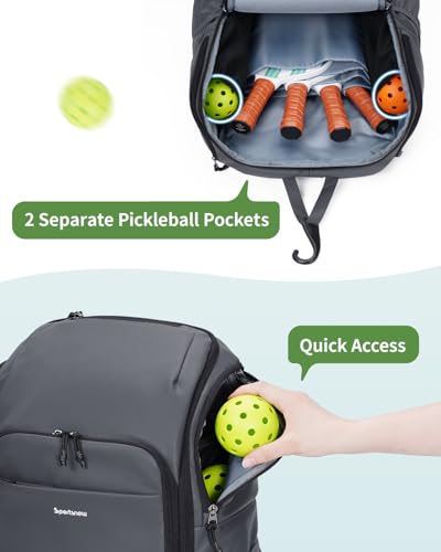sportsnew Pickleball Bag, Waterproof Pickleball Backpack for Women Men with Shoe Compartme - image 2