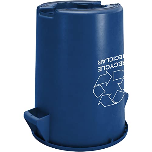 Image of SPARTA Bronco Waste Container Recycle Container, Round Trash Bin for Disposal, 32 Gallons, Blue (Pack of 2)