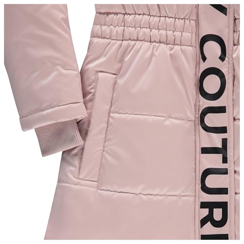 Image of Juicy Couture Girls Coat, Faux Fur Hooded Winter Jacket, Warm Padded Parka Hoodie, Kids Heavyweight Winter Coat