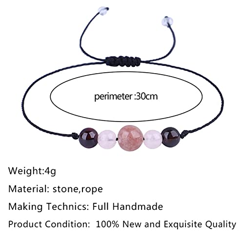 9Pcs Multistyle Healing Crystal Stone Bead Strand Card Bracelets Handmade Adjustable Wax Rope Yoga Amethyst Tigereye Chakra Bracelets For Women Men Meditation Relax Anxiety Jewelry Gift (All) #TOP5
