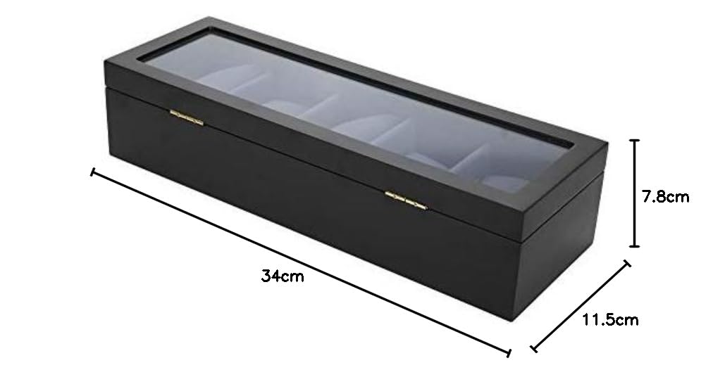 YUYTE Caja de Relojes, 5 Grids Caja de Almacenamiento de Relojes, Estuche de Joyeria para Organizadora y Exhibición(Negro)