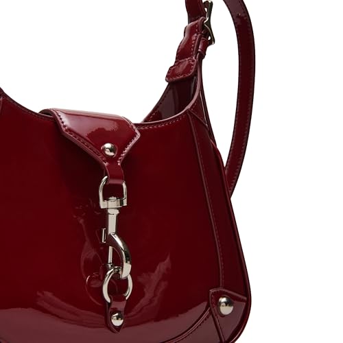 Steve Madden Tully-P Patent Shoulder Bag, Burgundy4