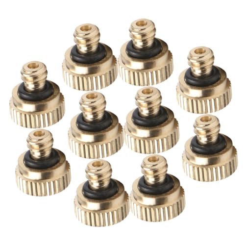 BESPORTBLE 10pcs Misting Nozzle Set 0.8mm Metal Mist Sprayer Head for Garden Hose Low Pressure Misting System Nozzles Wide Coverage